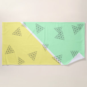 Stylish Pyramid Triangle Geometry Pastel Beach Towel