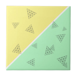 Stylish Pyramid Triangle Geometry Pastel Ceramic Tile