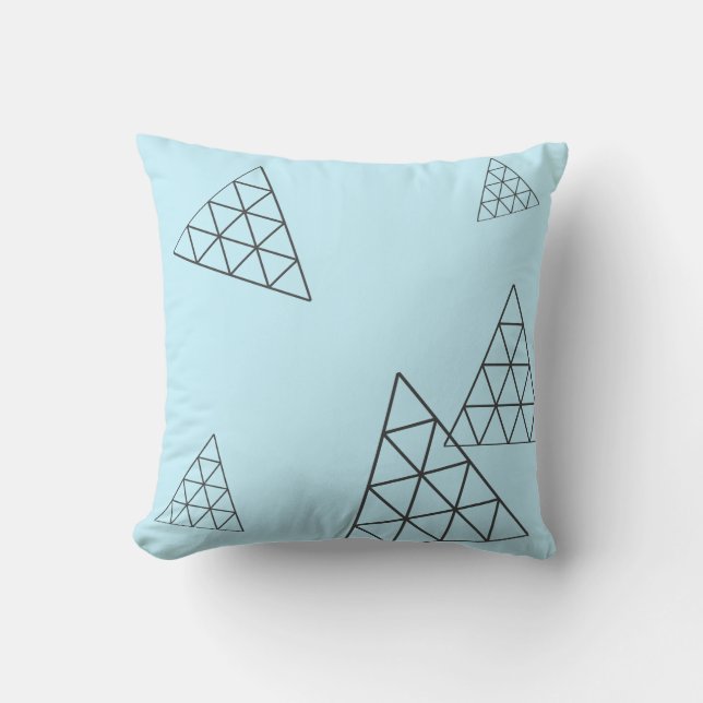 Stylish Pyramid Triangle Geometry Pastel Cushion (Front)