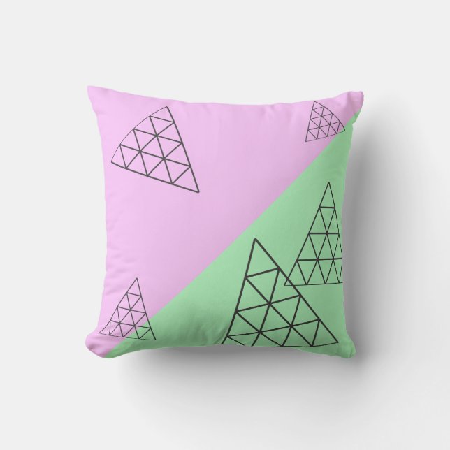 Stylish Pyramid Triangle Geometry Pastel Cushion (Front)
