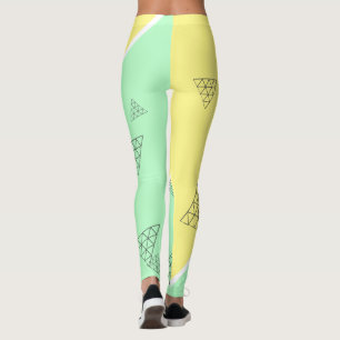 Stylish Pyramid Triangle Geometry Pastel Leggings