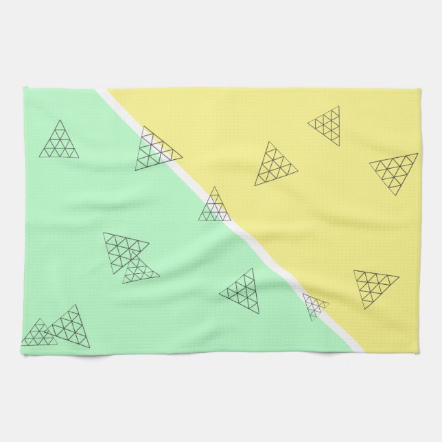 Stylish Pyramid Triangle Geometry Pastel Tea Towel (Horizontal)
