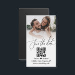 stylish qr code couple photo save the date magnet<br><div class="desc">elegant stylish qr code couple photo save the date magnet</div>