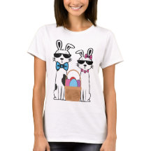 Stylish Rabbits with Easter Basket