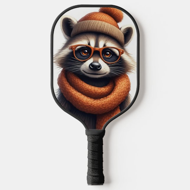 Stylish Raccoon Pickleball Paddle (Front)