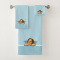 Stylish Raphael Cherub on Light Blue