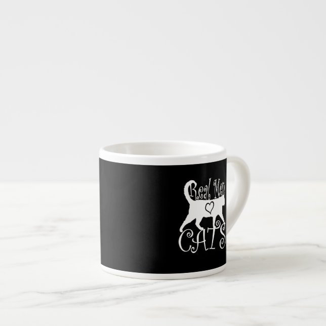 Stylish Real Men Love Cats Espresso Cup (Front Right)