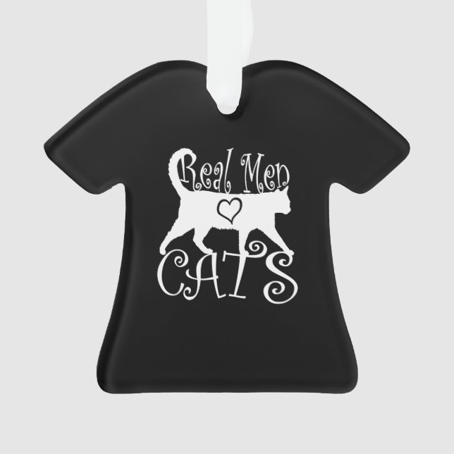 Stylish Real Men Love Cats Ornament (Front)