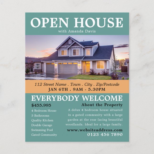 Stylish Realtor Open House Advertising Flyer (Front)