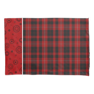 Stylish Red and Black Tartan Plaid Pillow Case