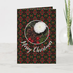 Stylish Red and Green Patterned Holiday Card