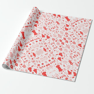 Stylish red and white xmas wrapping paper