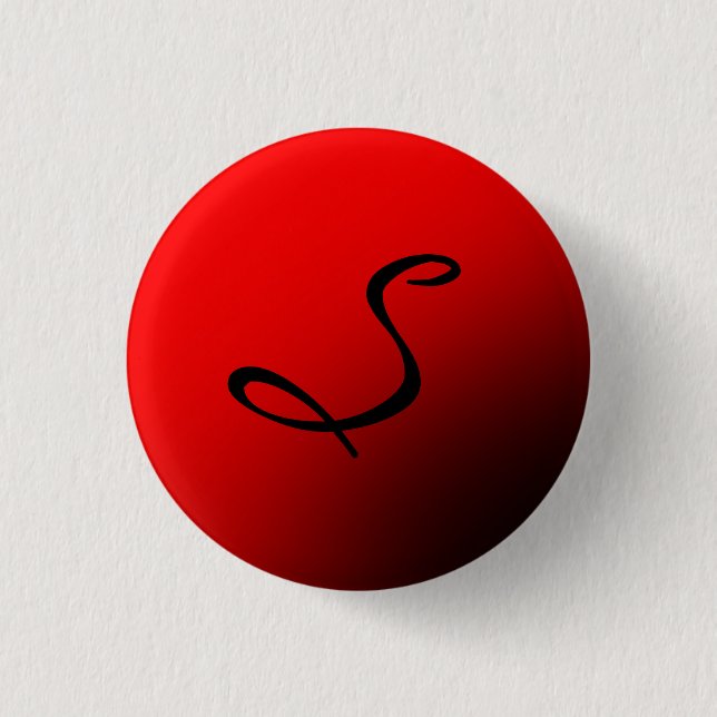 Stylish Red Black Monogram Initial Professional 3 Cm Round Badge (Front)