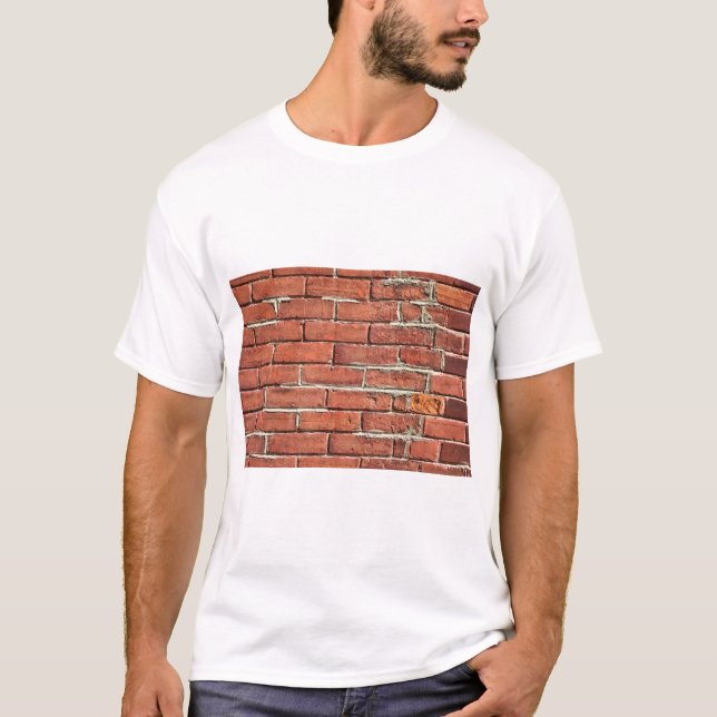 Stylish Red Brick Urban Wall T-Shirt (Front)