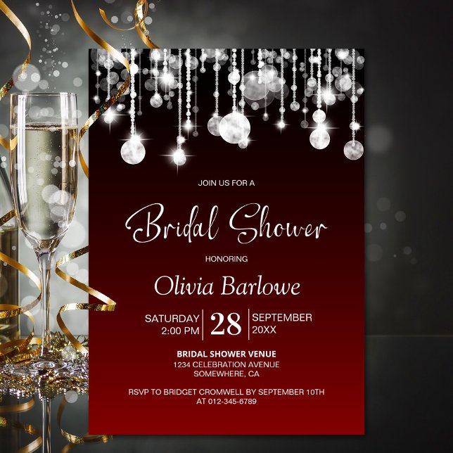 Stylish Red Bridal Shower Invitation (Creator Uploaded)
