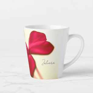 Stylish Red Flower Print Latte Mug