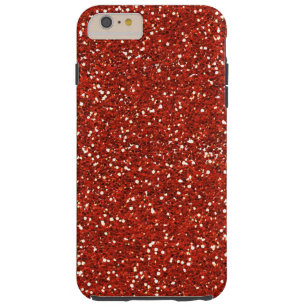 Stylish  Red Glitter Tough iPhone 6 Plus Case