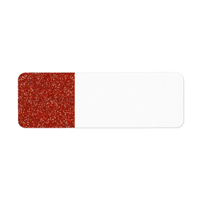 Stylish   Red Glitter Return Address Label (Front)