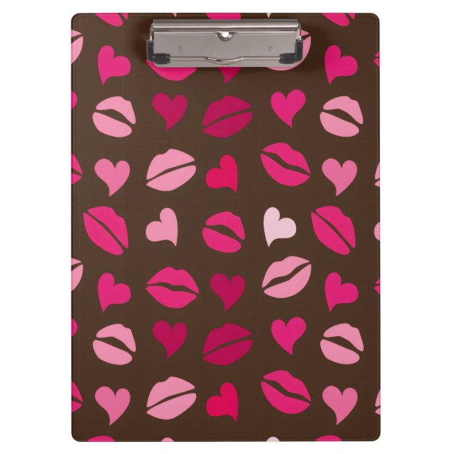 Stylish Red Heart Love Gift for Valentine’s Day Clipboard (Front)