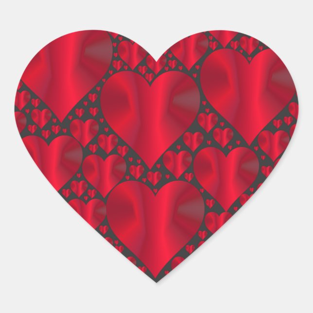 Stylish Red Heart on black  Sticker (Front)