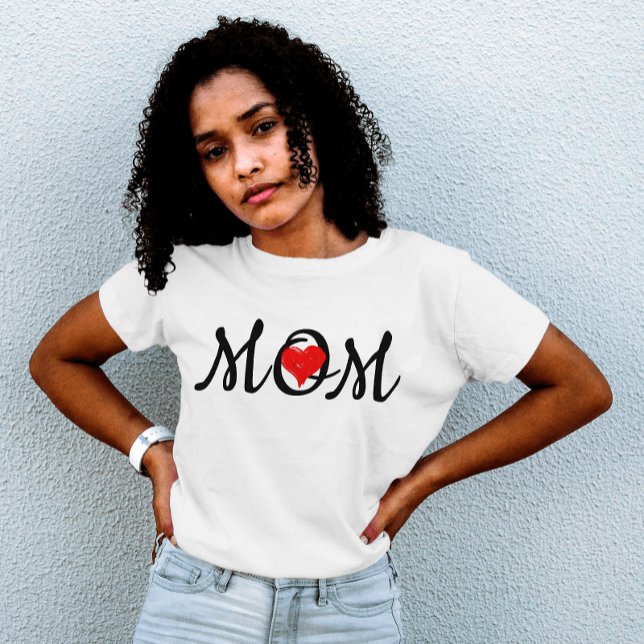 Stylish red heart Sketch : Mum's Love T-Shirt (Creator Uploaded)