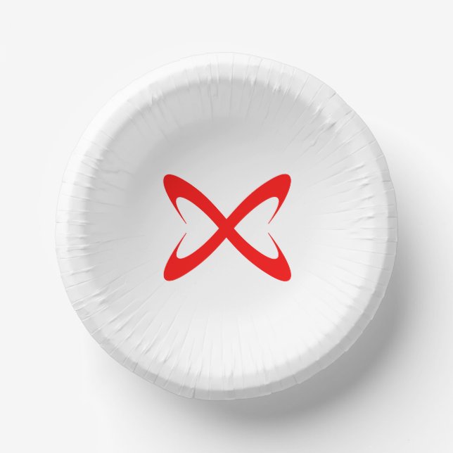 Stylish Red Letter X Monogram Paper Plate (Front)