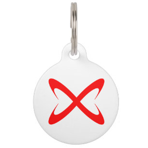 Stylish Red Letter X Monogram Pet Tag