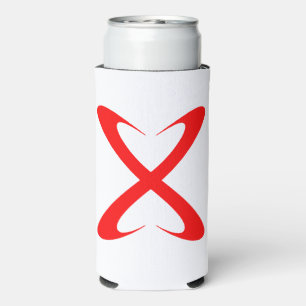 Stylish Red Letter X Monogram Seltzer Can Cooler