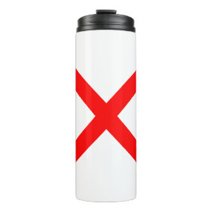 Stylish Red Letter X Monogram Thermal Tumbler
