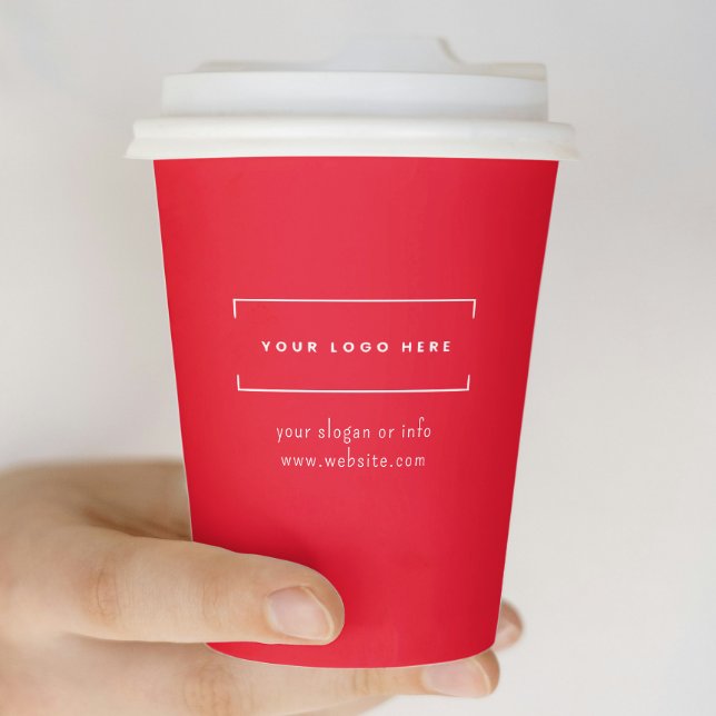 Stylish red Minimalist Business Logo Corporate Paper Cups (Creator Uploaded)
