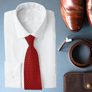 Stylish Red Modern Geometric Pattern Tie