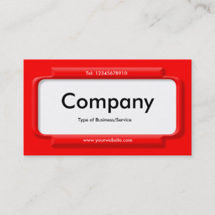 Stylish Red Panel - Red (FF0000) Business Card