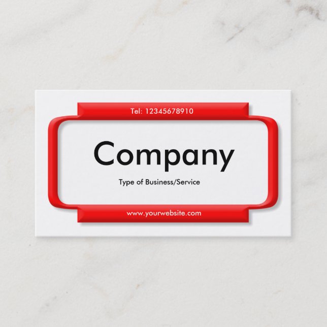 Stylish Red Panel - White Business Card (Front)
