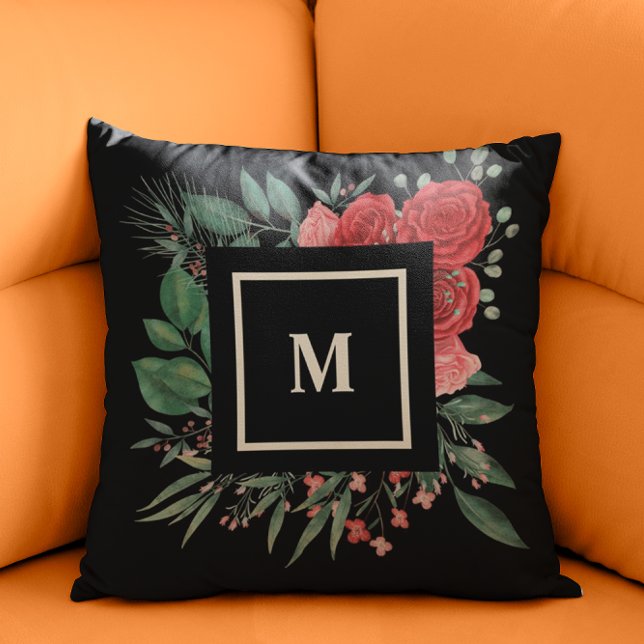 Stylish Red Rose Watercolor Floral Pattern Cushion (Creator Uploaded)