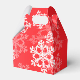 Stylish Red Snowflakes Modern Christmas pattern Favour Box