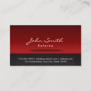 Stylish Red Stage Referee Business Card