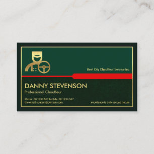 Stylish Red Tab Gold Frame Green Grunge Layer Business Card
