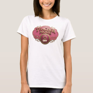 Stylish Red TEACH MODE OFF Art Composition T-Shirt