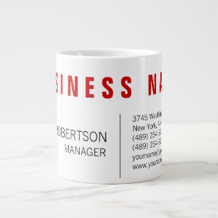 Stylish Red White Modern Minimalist Unique Large Coffee Mug