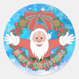 Stylish Red White Pastel Classic Round Sticker