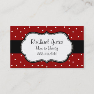 Stylish Red & White Polka Dot Mummy Card