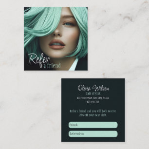 Stylish Refer a Friend Cards for hair stylist