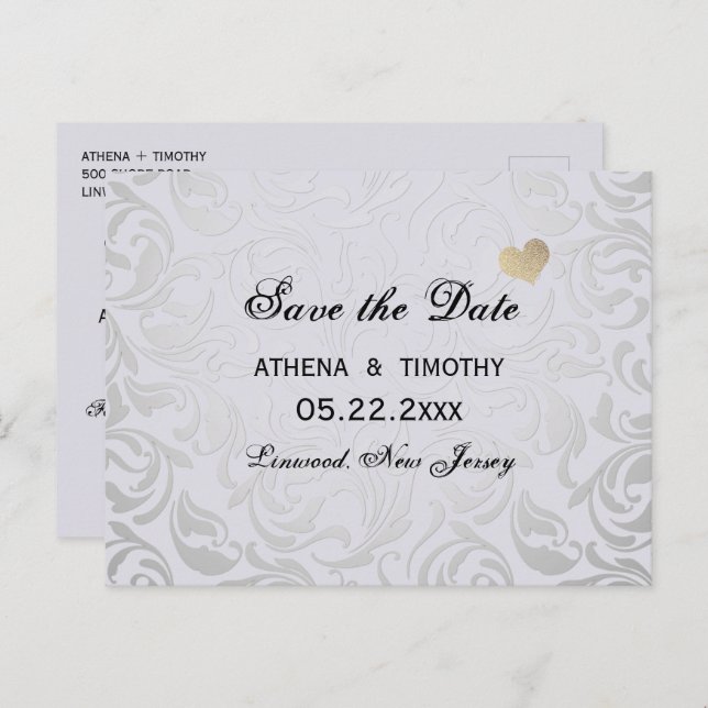 Stylish Regency Era Save the Date Wedding Postcard (Front/Back)