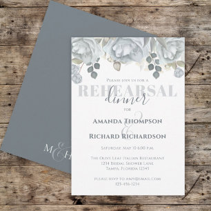 Stylish Rehearsal Dinner Floral Calligraphy Script Invitation