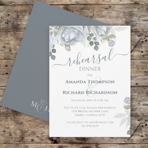 Stylish Rehearsal Dinner Floral Calligraphy Script Invitation