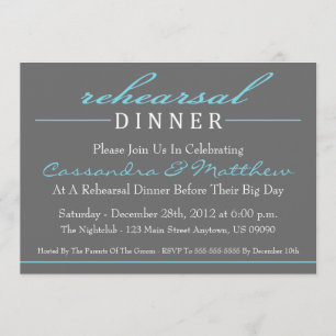 Stylish Rehearsal Dinner Party Invitations (Blue)