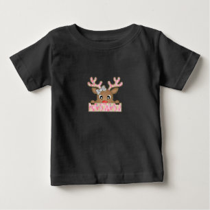 Stylish Reindeer with Pink and Gold Vibes Baby T-Shirt