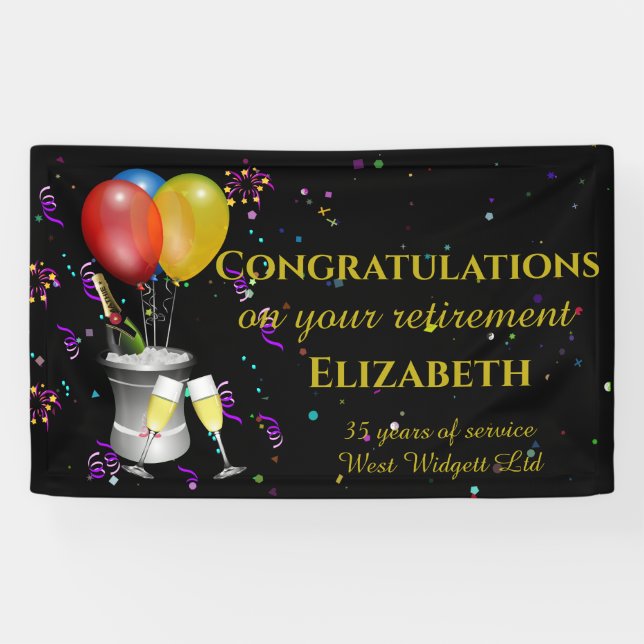 Stylish Retirement Celebration Congratulations Banner (Horizontal)