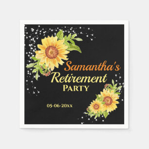Stylish Retirement Party Floral Sunflower Napkin