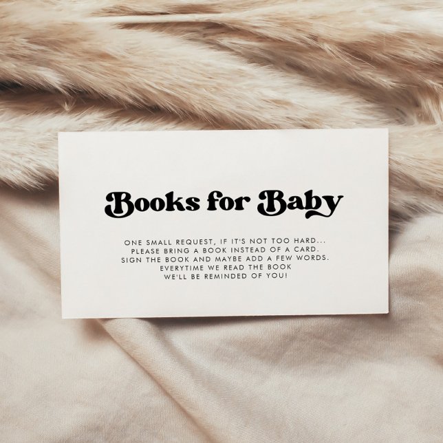 Stylish retro Baby shower book request card (Creator Uploaded)